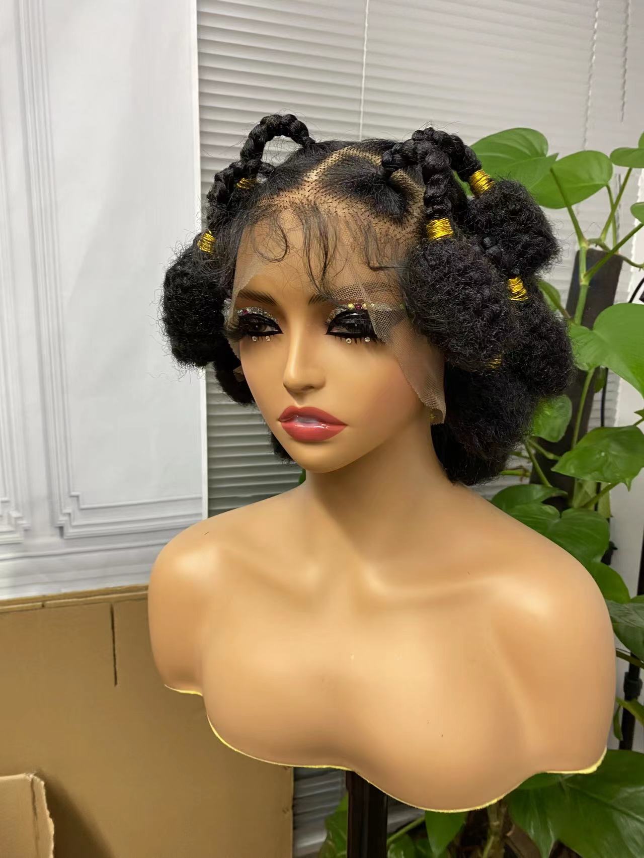 Bnatu Knots braided wig Synthetic Hair full lace wig Braiding wig