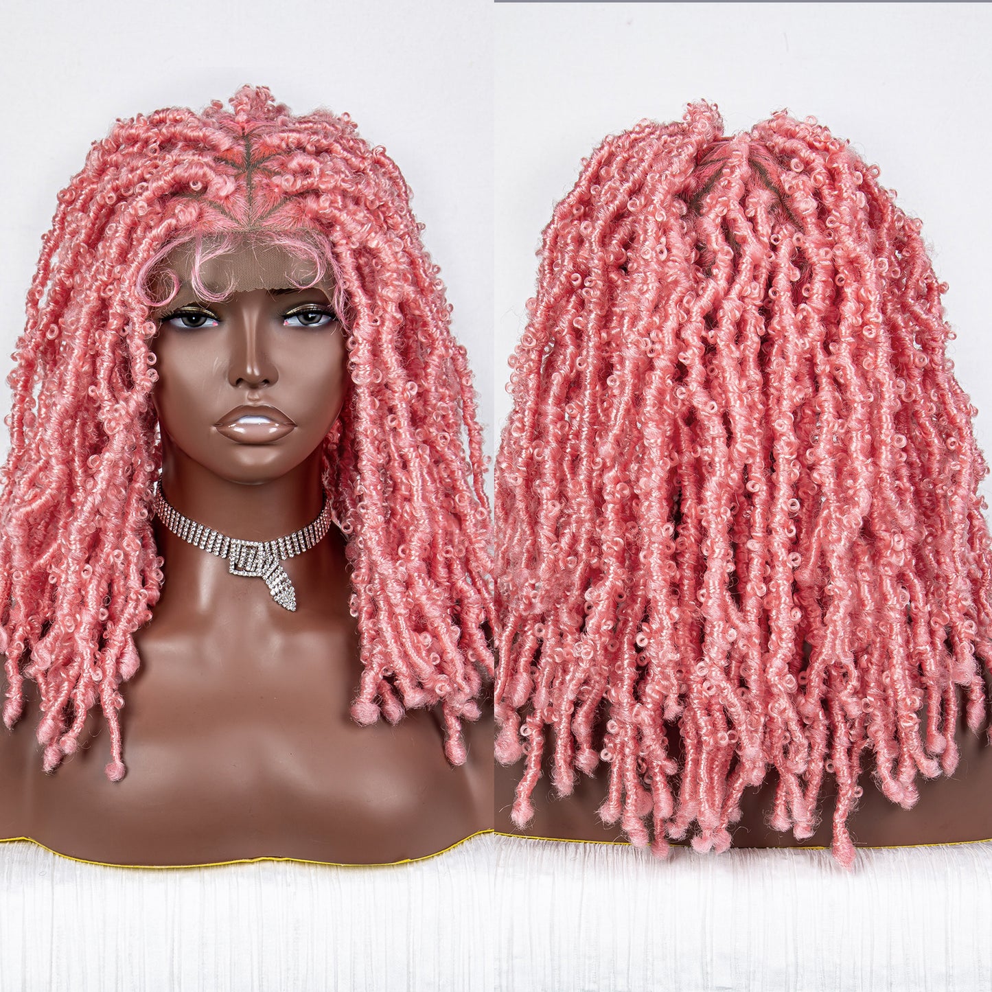 034 Synthetic full lace braiding Butterfly BOB locs wig $59