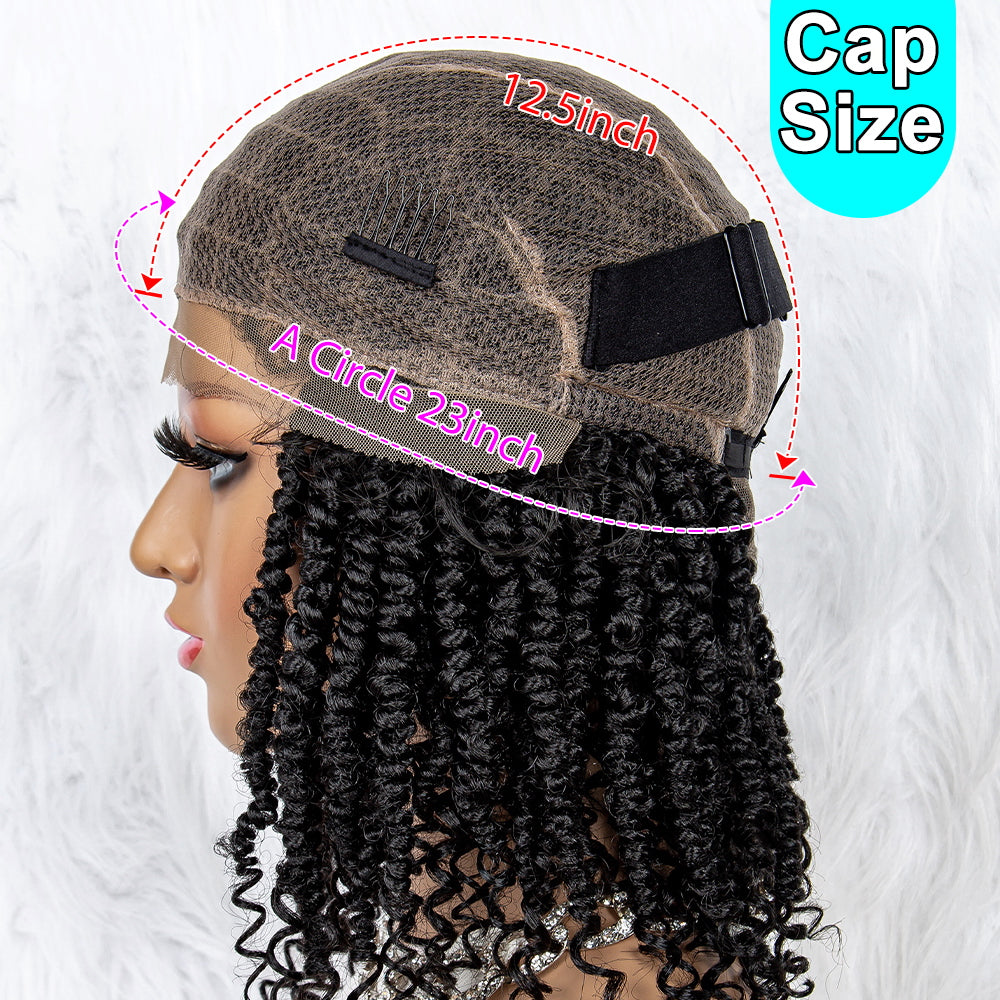 Braided Wigs Knotless Synthetic Lace Front Full Lace Wigs Medium Length Deep Curly Braided Wigs