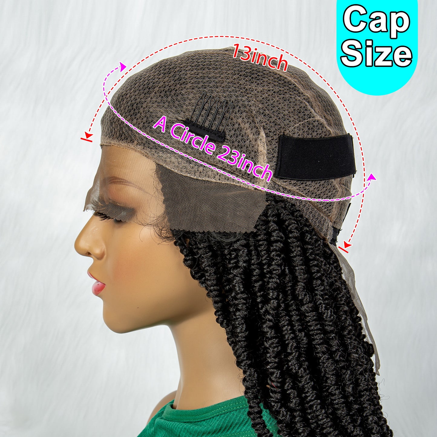 077 Full Lace wig Synthetic Dreadlocks Knotless Braided Wigs with Baby Hair Lace Frontal Wig for Black Women Medium Bob Locs Crochets Braiding Wigs