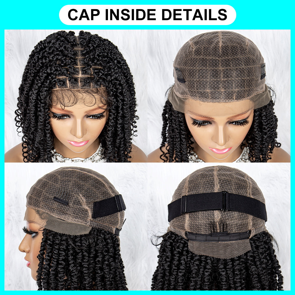 Braided Wigs Knotless Synthetic Lace Front Full Lace Wigs Medium Length Deep Curly Braided Wigs