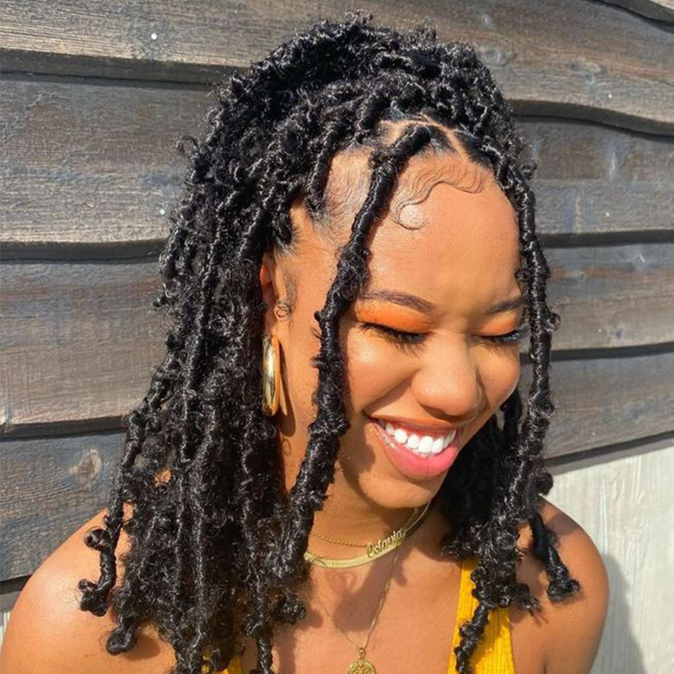 034 Synthetic full lace braiding Butterfly BOB locs wig $59