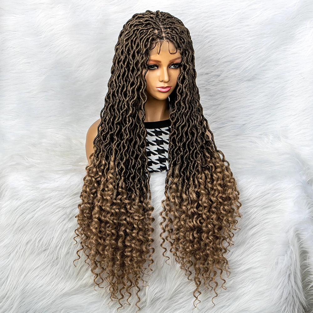 Synthetic Lace Front Wig Braided Wigs With Baby Hair