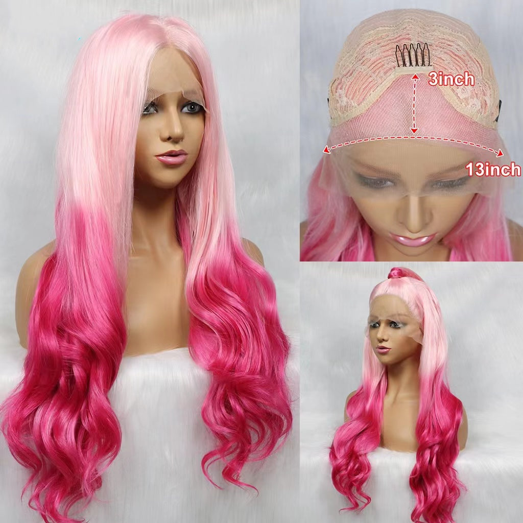 New In Princess Wig Lovely Pink Synthetic Hair Wig With bun