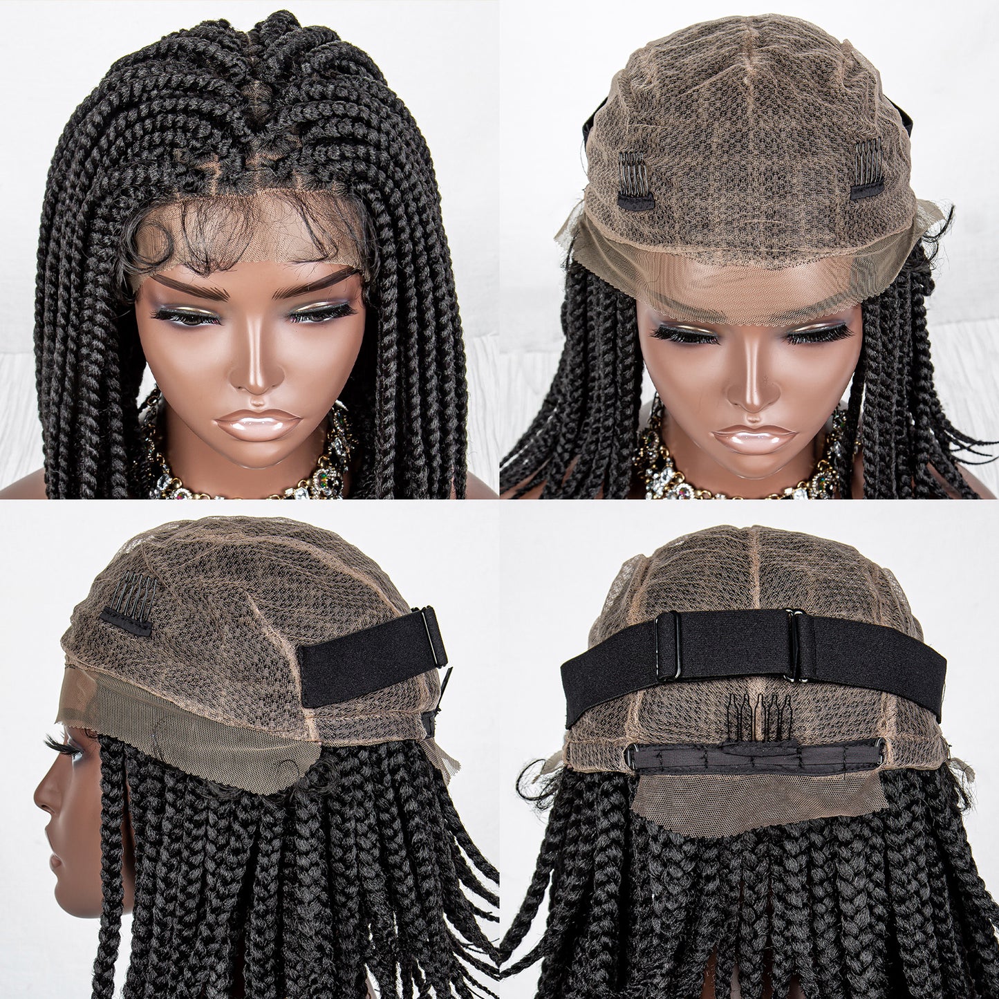 035 1B# Bob New Braided Wigs Synthetic Lace Wigs With Baby Hair Full Lace Wig Box Braiding wig