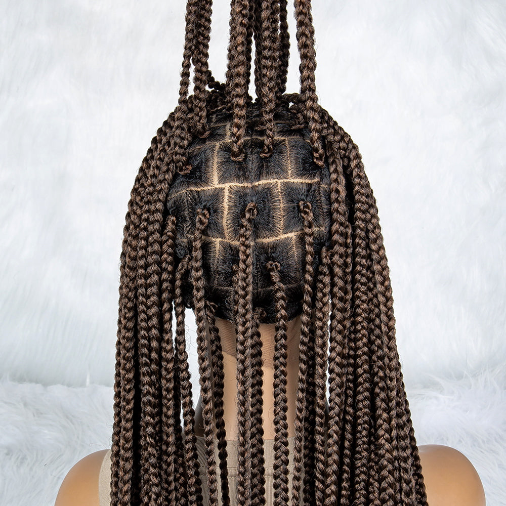 028 40 inch Full lace wig Braided Wigs for Black Women Synthetic Lace Front Wig Knotless Box Braids Wig With Baby Hair Full Lace Cornrow Braided Wigs
