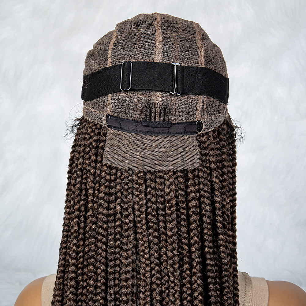 028 40 inch Full lace wig Braided Wigs for Black Women Synthetic Lace Front Wig Knotless Box Braids Wig With Baby Hair Full Lace Cornrow Braided Wigs
