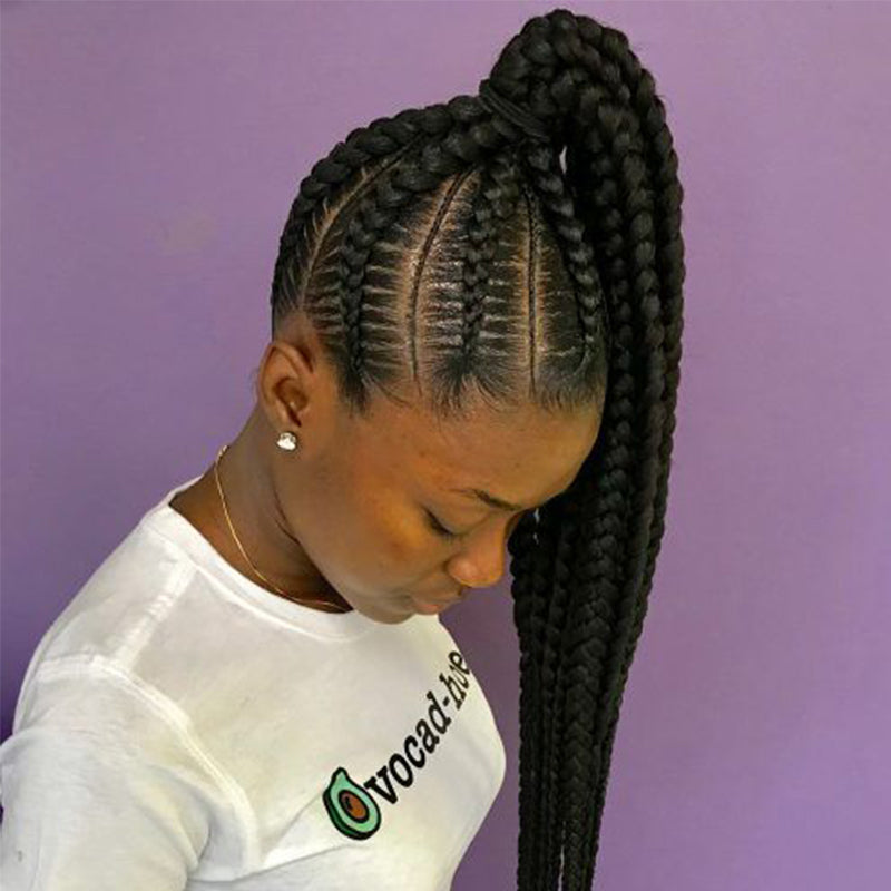 Braided Lace Front Wigs 360 Synthetic Wig Ponytail hair