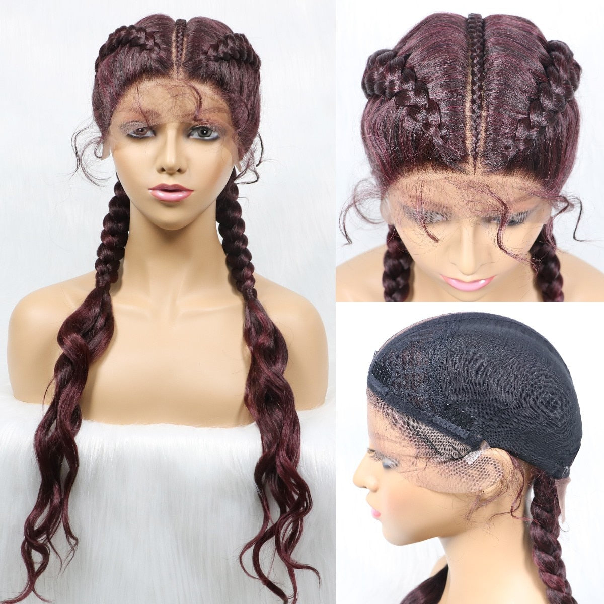 28'' Synthetic Cornrow Braids Wig Natural Wave Hair Flash Sale With Baby Hair