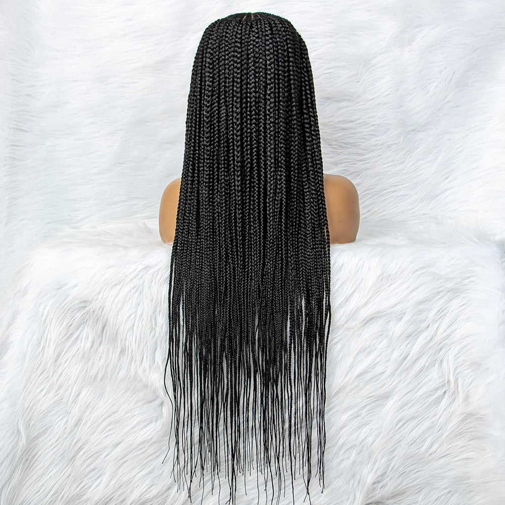 New Arrival 34inch Braided Wigs Synthetic 13x6 Lace Front Wigs JJW-26