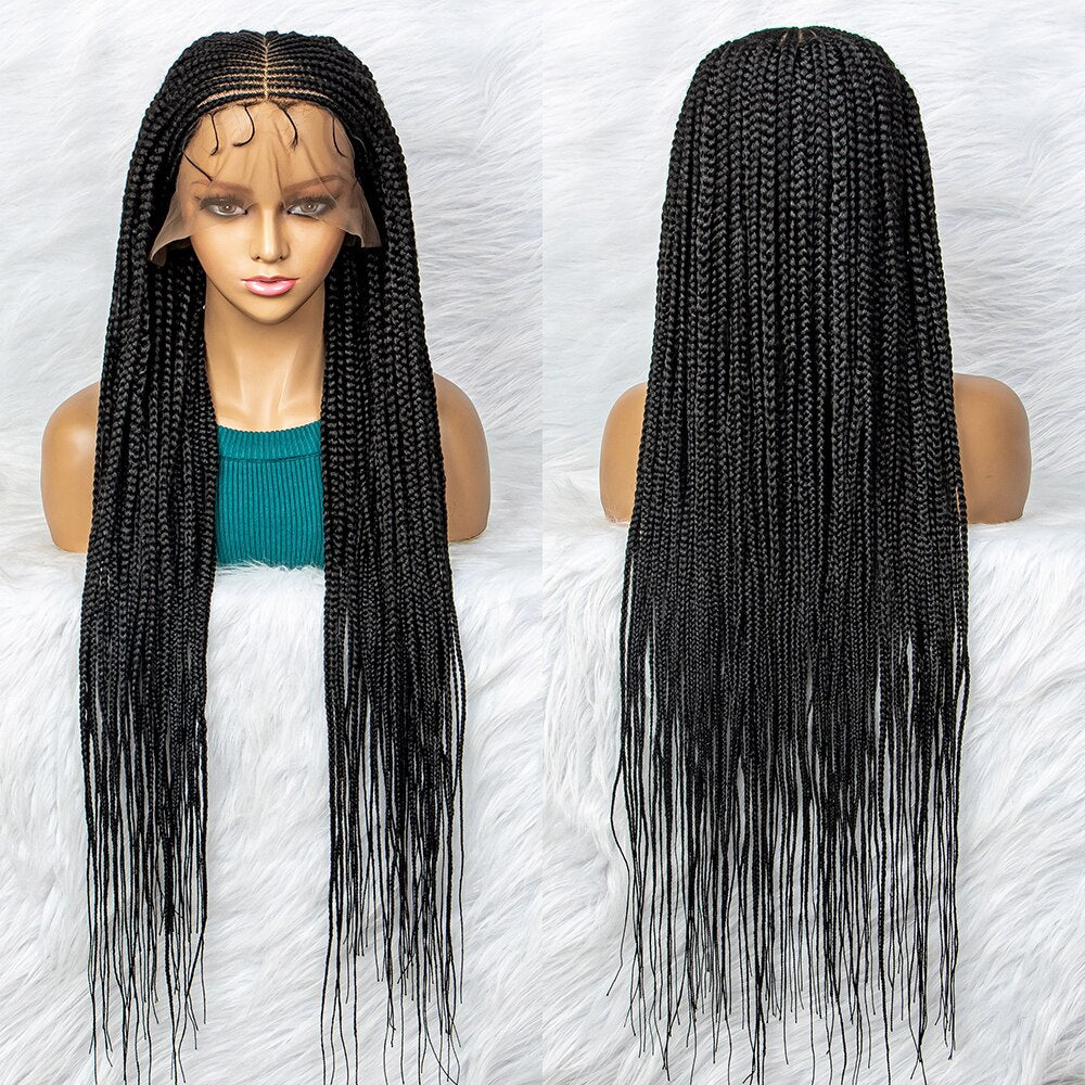 New Arrival 13x6 Lace Front Braids Wig Flash Sale Synthetic Wigs With Baby Hair JJW-1
