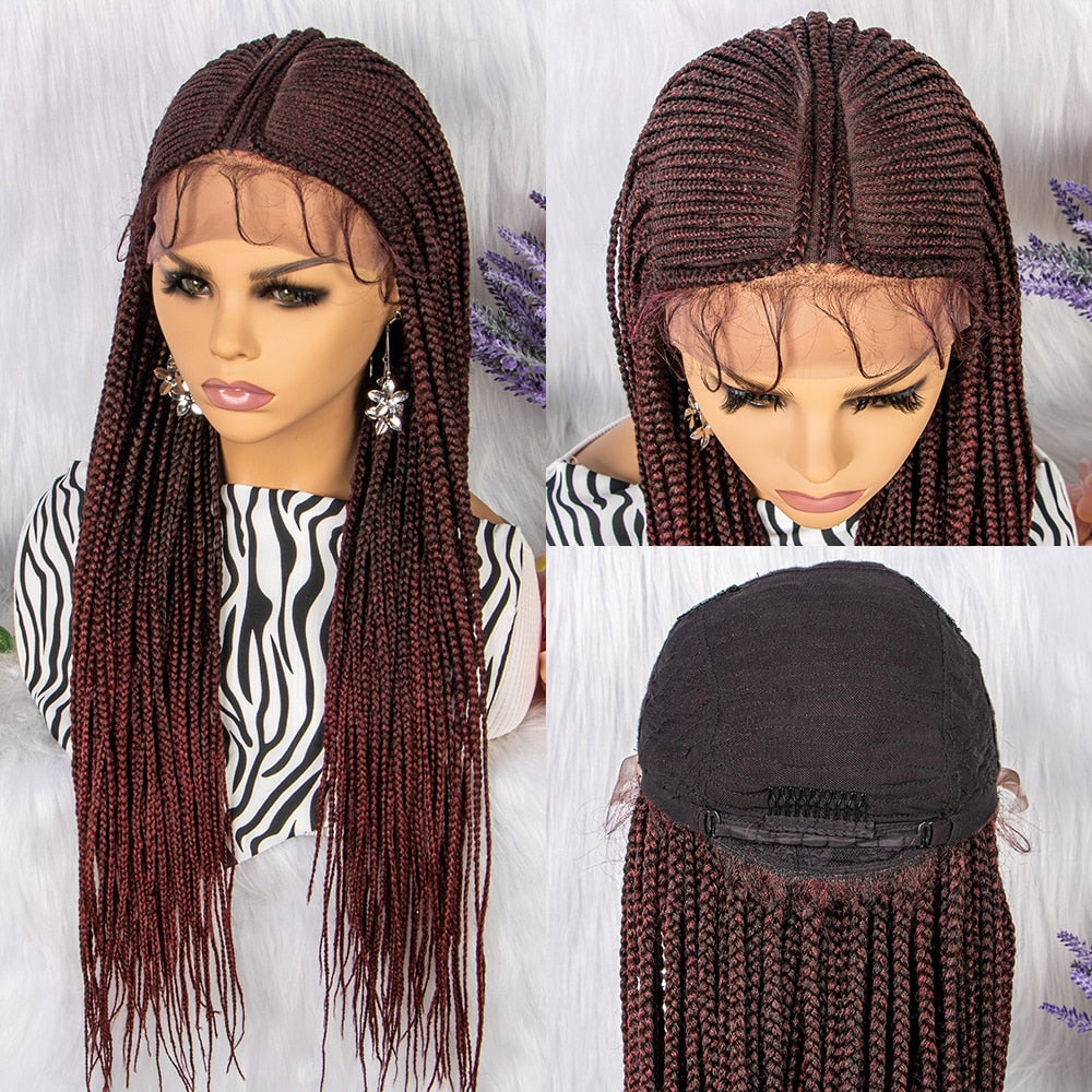 Braiding Hair Wig Ombre Long Synthetic Lace Front Glueless