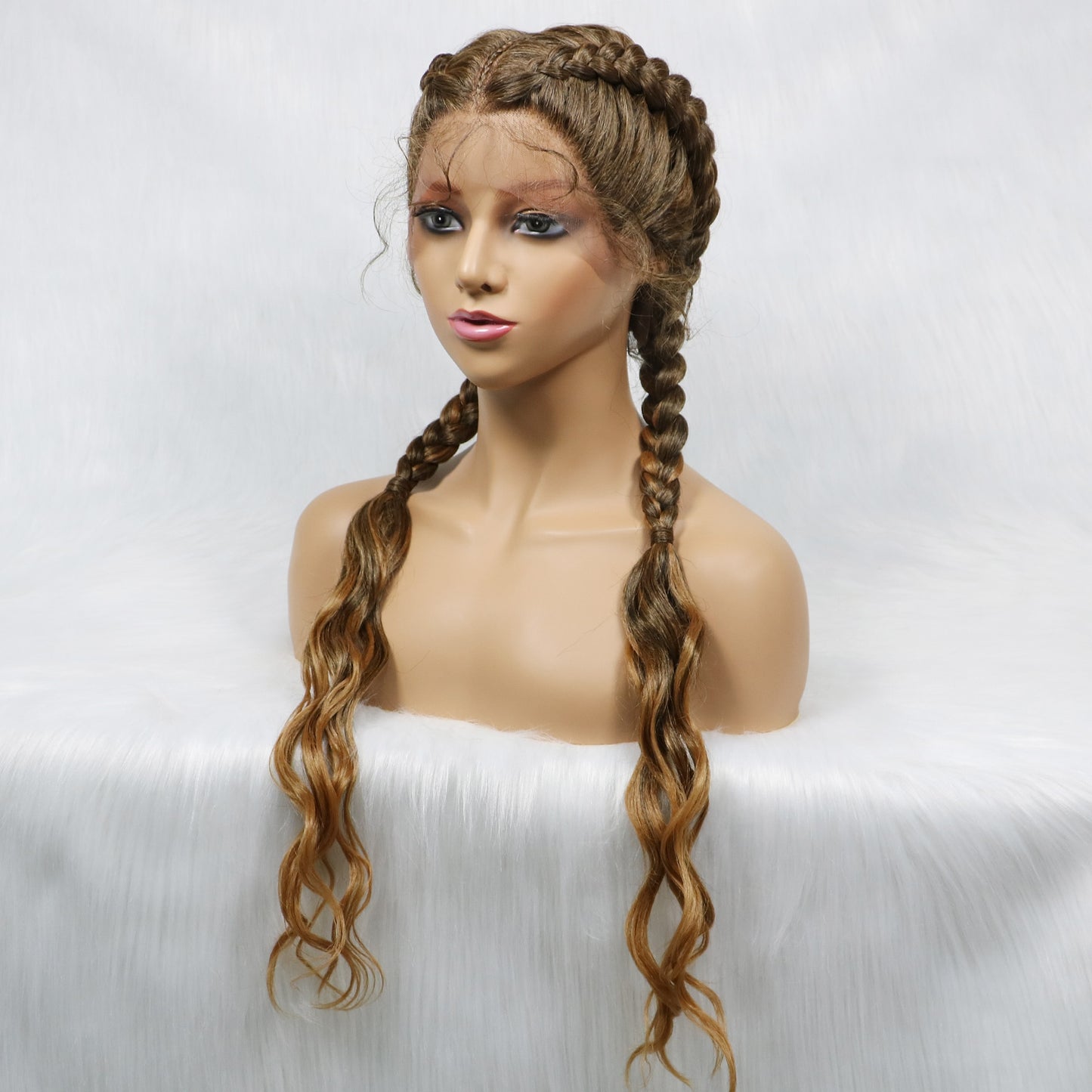 28'' Synthetic Cornrow Braids Wig Natural Wave Hair Flash Sale With Baby Hair