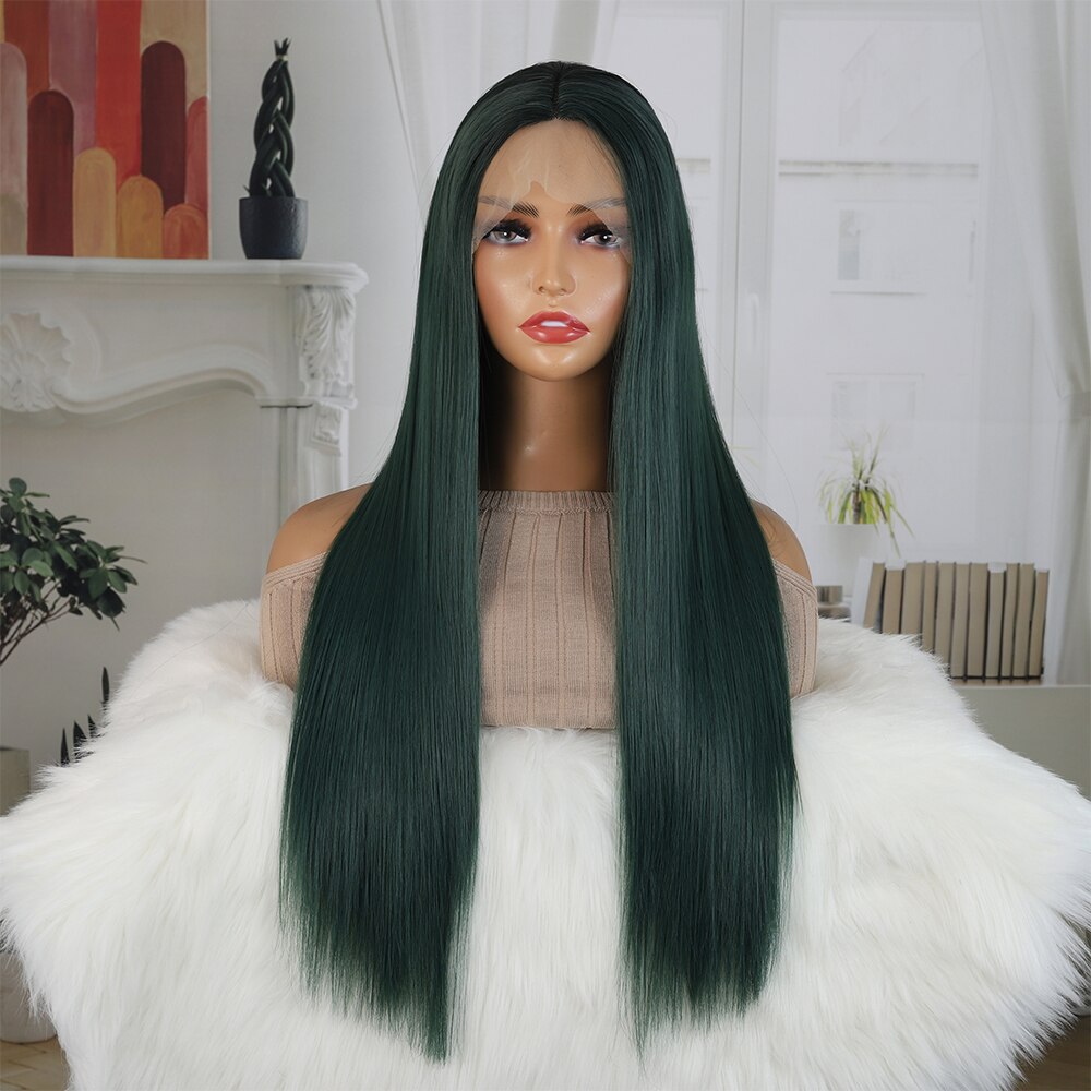 Dark Green Lace Front New In Wig T Part Wigfatkun