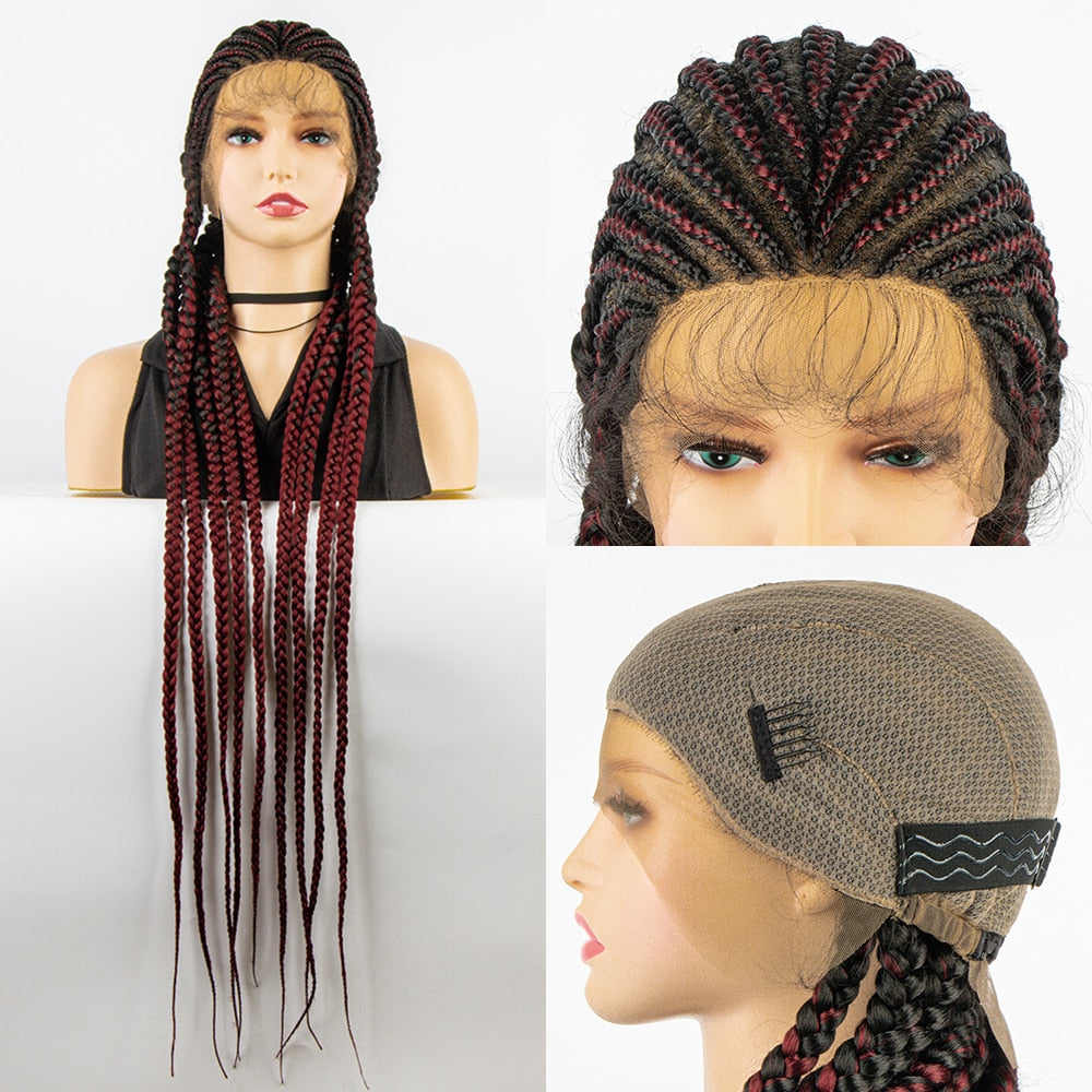 Flash Sale Cornrow Box Braids Wig Full Lace Wigs Synthetic