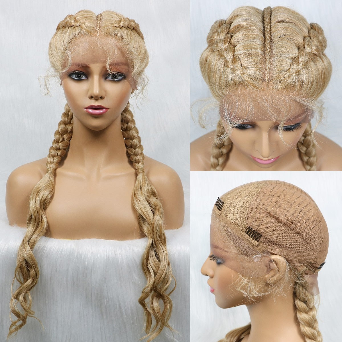 28'' Synthetic Cornrow Braids Wig Natural Wave Hair Flash Sale With Baby Hair