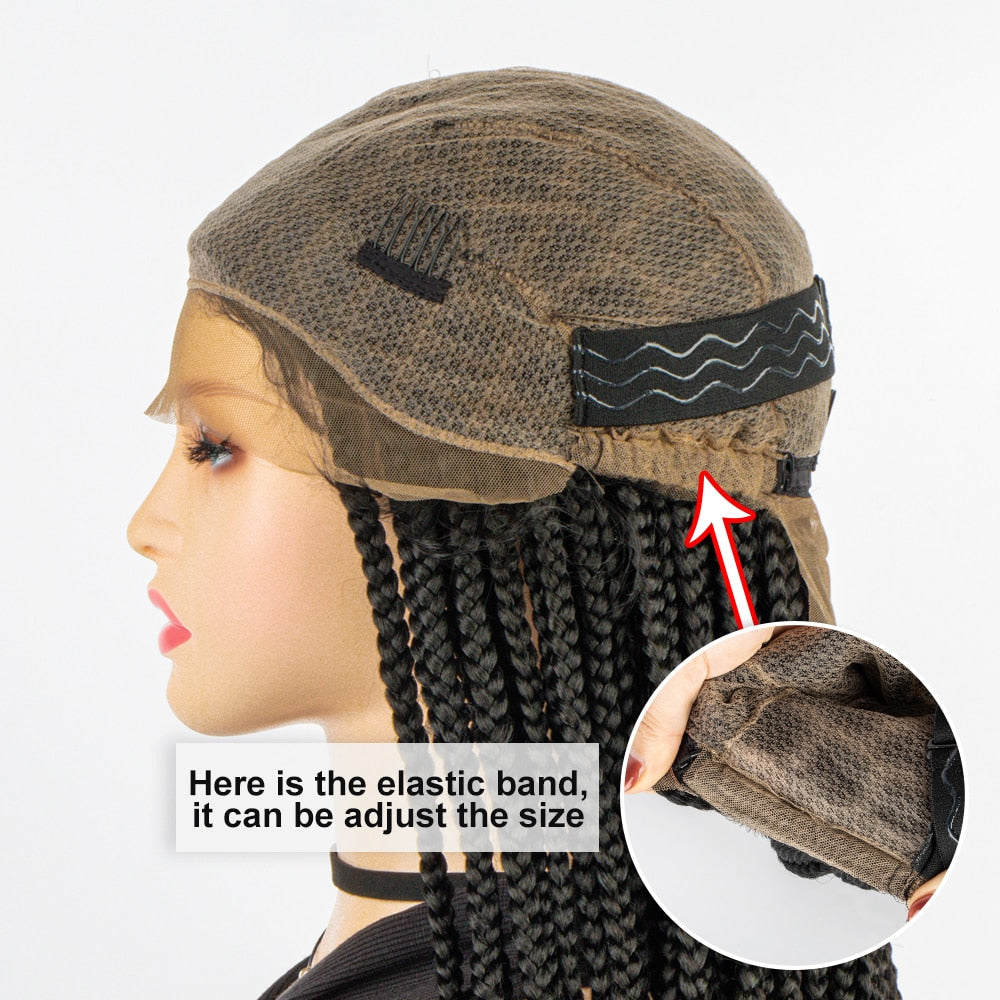 36 Inches Synthetic Full Lace Braided Wigs Crochet Box Wig Braid For Black Women