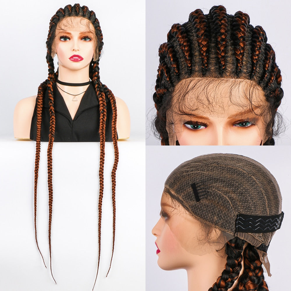 Hot Sale Full lace 36 Inches Long Braided Wig For Black Women