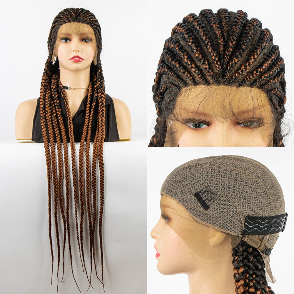 Flash Sale Cornrow Box Braids Wig Full Lace Wigs Synthetic