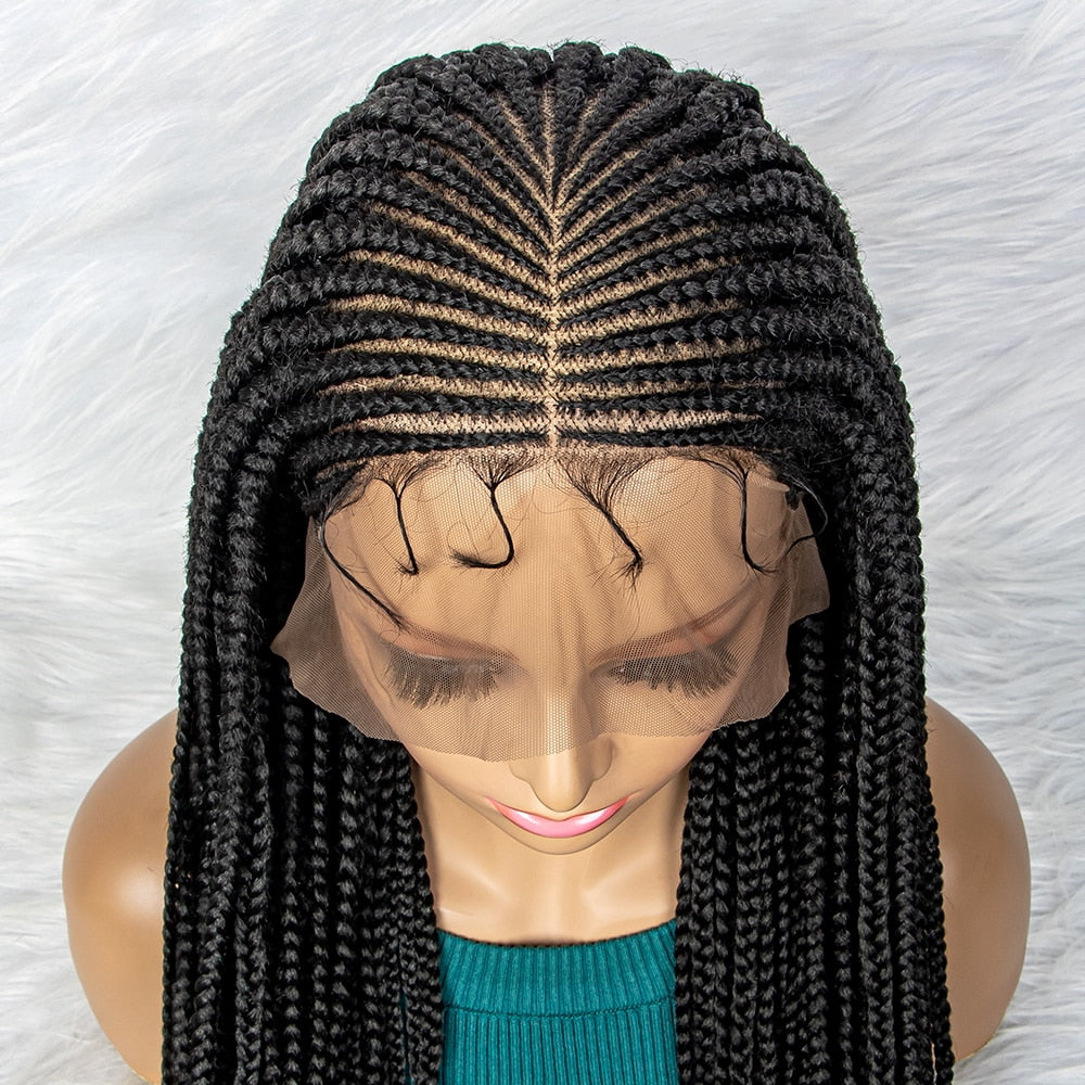 New Arrival 34inch Braided Wigs Synthetic 13x6 Lace Front Wigs JJW-26