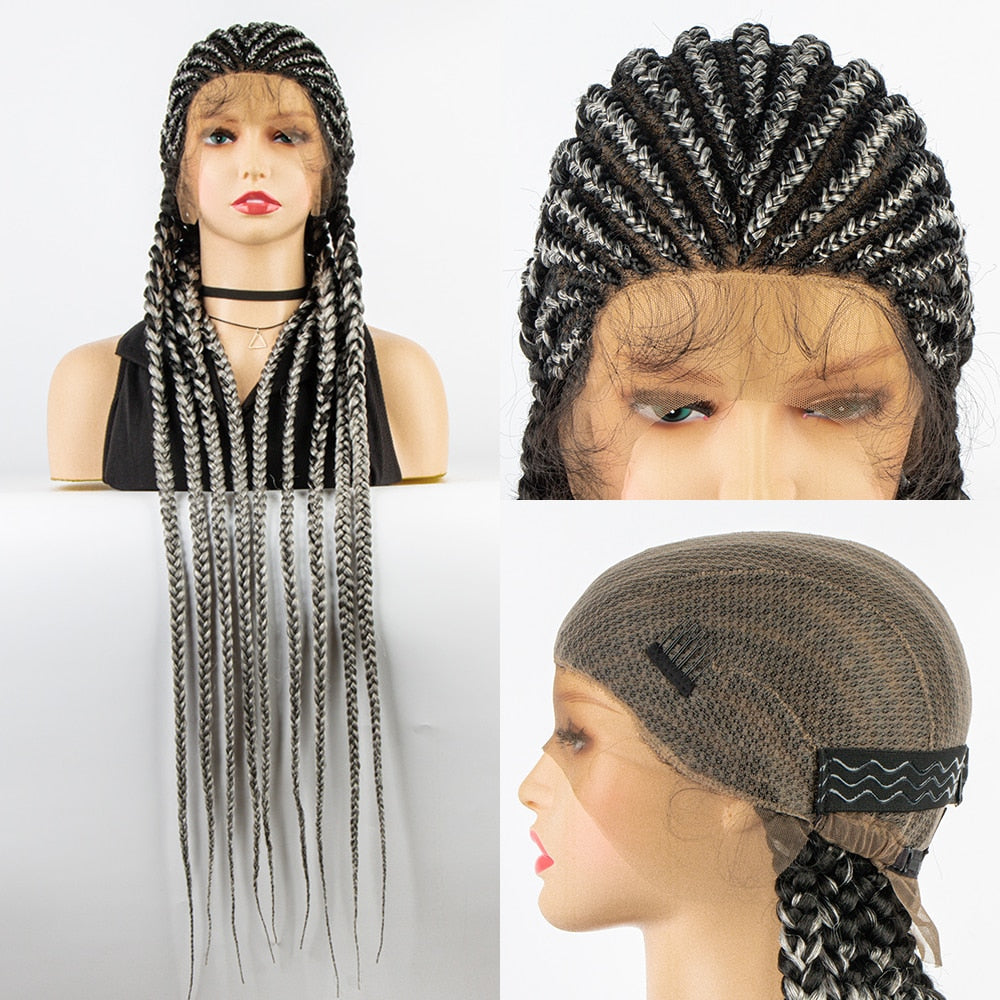 Flash Sale Cornrow Box Braids Wig Full Lace Wigs Synthetic