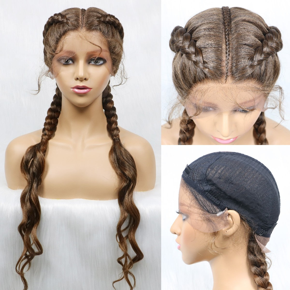 28'' Synthetic Cornrow Braids Wig Natural Wave Hair Flash Sale With Baby Hair