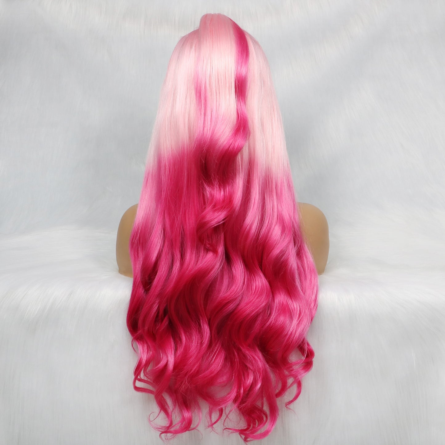 New In Princess Wig Lovely Pink Synthetic Hair Wig With bun