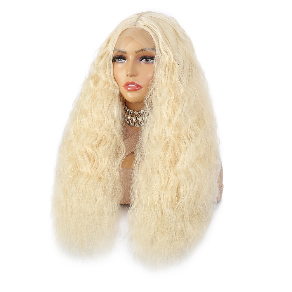 New In 613# Blonde Transparent T Part Lace Synthetic Wig Water Wave