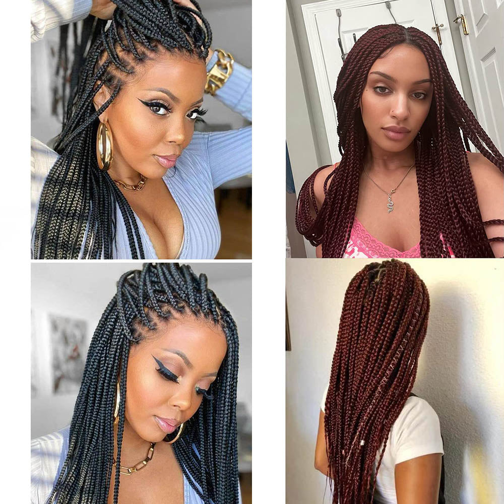 36 Inches Synthetic Full Lace Braided Wigs Crochet Box Wig Braid For Black Women