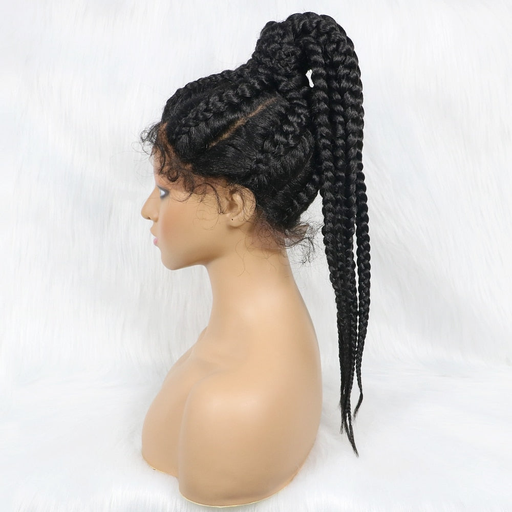 Braided Lace Front Wigs 360 Synthetic Wig Ponytail hair