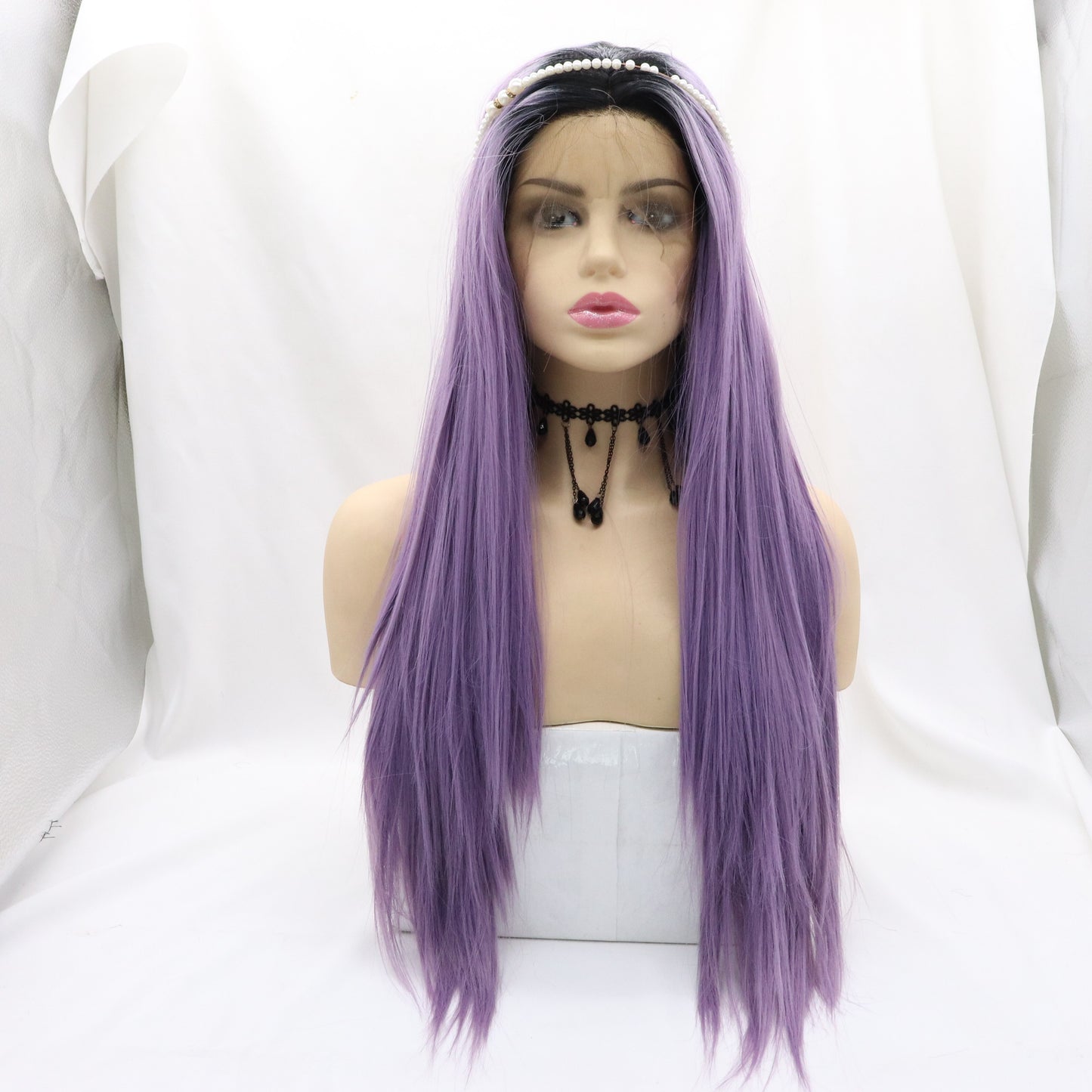 New In T Lace Front Wig 24 Inches Straigh Soft Lace Wigs Cosplay Lolita Party Wigs