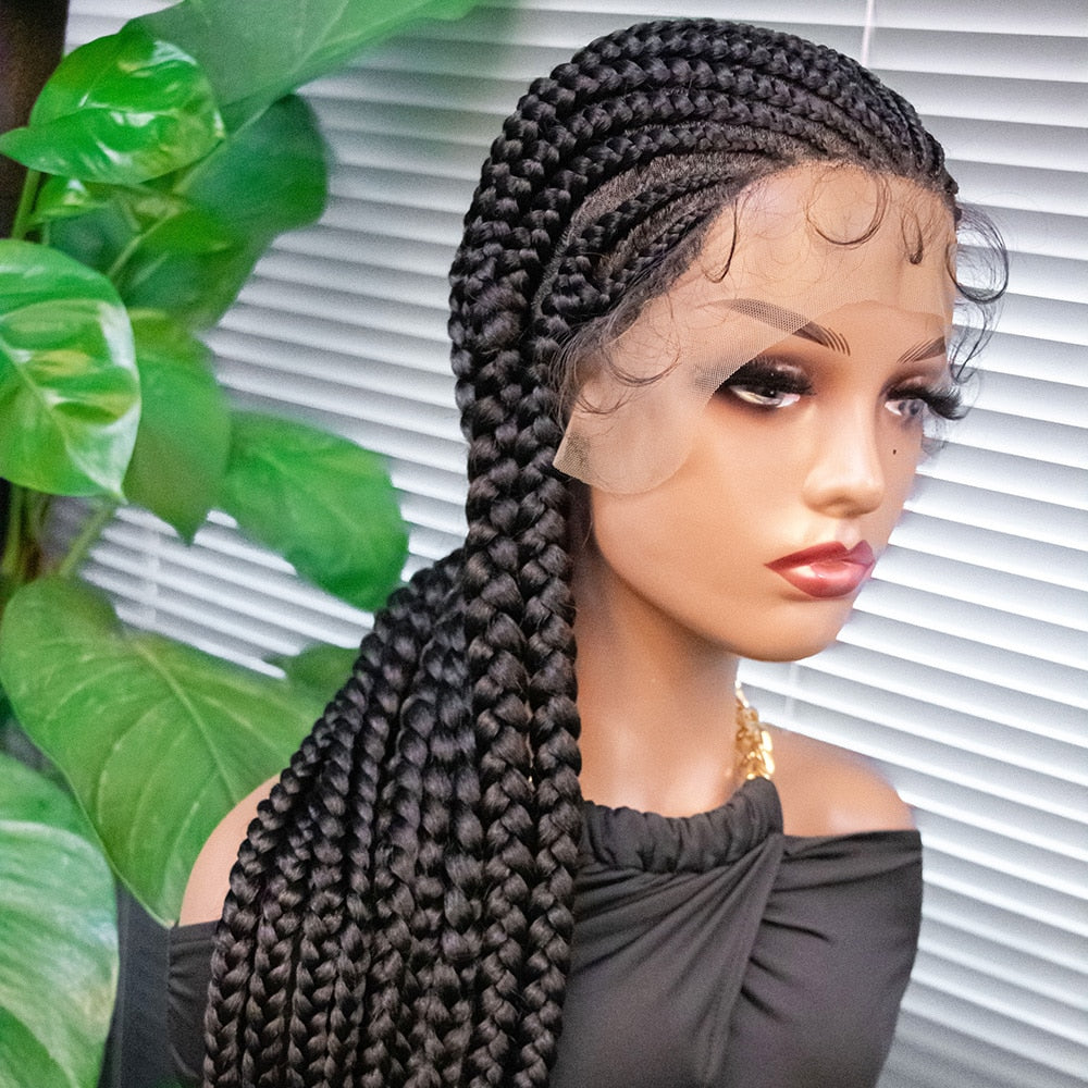 Flash Sale Cornrow Box Braids Wig Full Lace Wigs Synthetic