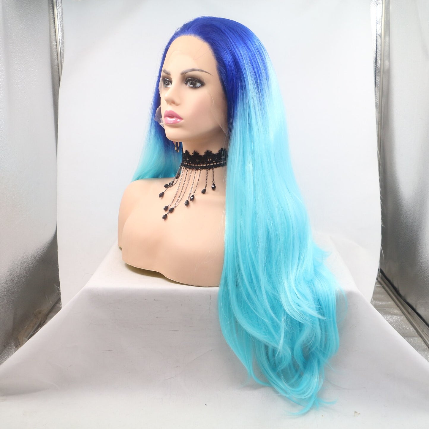 New In T Lace Front Wig 24 Inches Straigh Soft Lace Wigs Cosplay Lolita Party Wigs