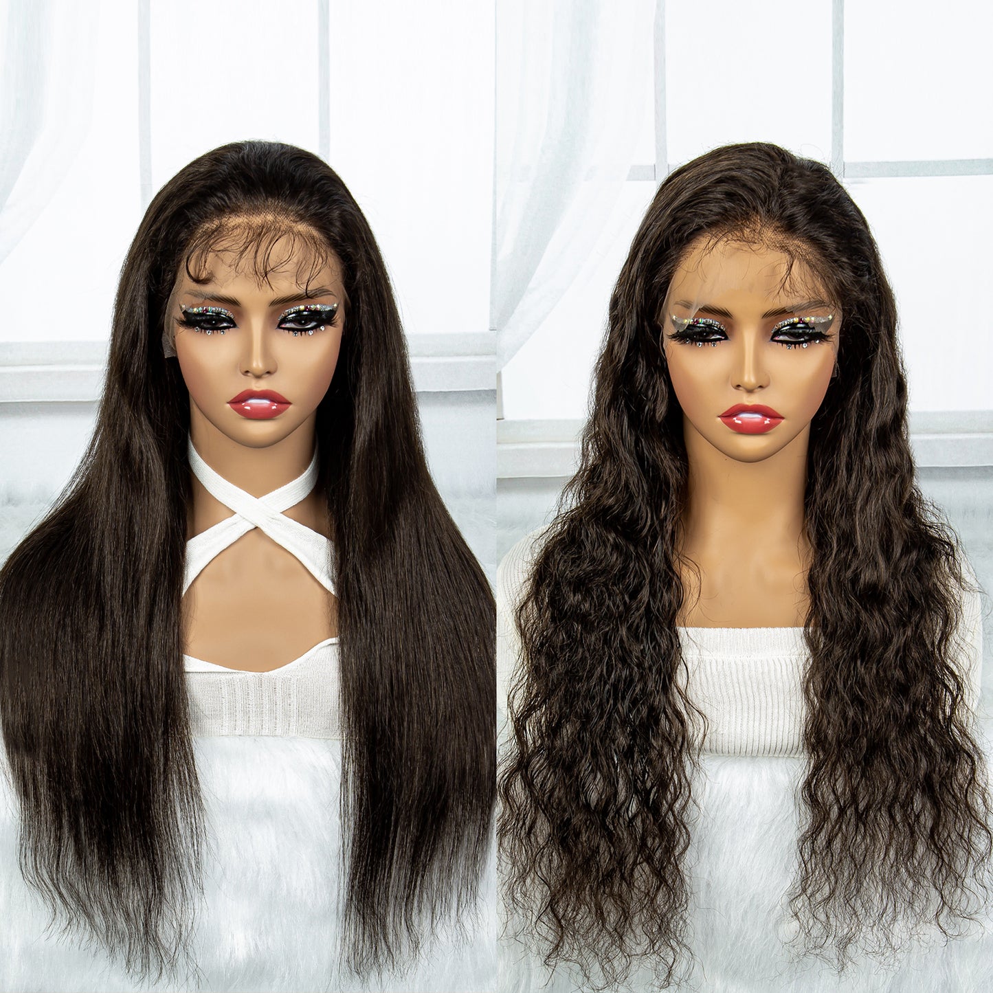 Human hair wig Real Wet and wavy wig