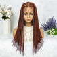 078 20Inches Braided Wigs with Baby Hair #350 Braided Wig Full Lace Box Braids for Black Women African Wig Women's Wig