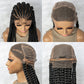 Long Braided Wigs 9 Braids Natural Colored Glueless Cornrow Big Braiding Briaid Synthetic Wig Pre Plucked For Women