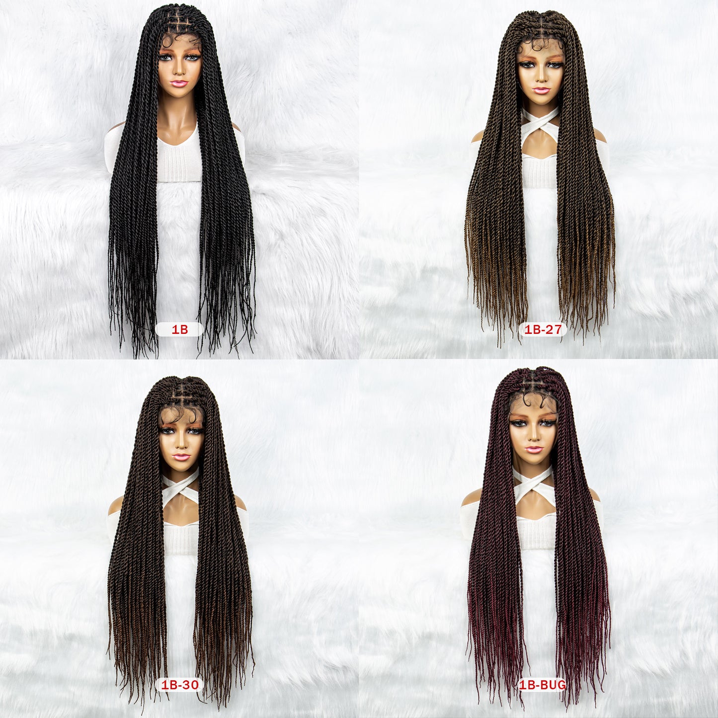 40Inches Full Lace Synthetic Wigs Long Synthetic Braided Wigs Box Braided Wigs Cornrow Wig for Black Women Long Braided Wig Fake Scalp Heat Resistant Fiber Micro Braided Wigs