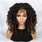 18Inches Synthetic Full Lace Braided Wigs with Baby Hair Ombre Red Brown Knotless Braided Wigs Curly Wavy Wig