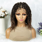 14Inches Synthetic Lace Front Braided Wigs for Black Women Knotless Short Box Wig Braid Braiding Hair Water Wave Wavy Braids Wigs