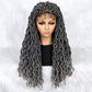 26Inches Lace Front Braided Wigs Synthetic Box Braided Wig Knotless Wig Long Curly Braided Wigs with Baby Hair for African Black Women Daily Use