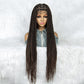 038 Long Braided Wigs with Baby Hair Full Lace Braided Wigs Synthetic Wig for Black Women Daily Wear