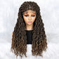 26Inches Lace Front Braided Wigs Synthetic Box Braided Wig Knotless Wig Long Curly Braided Wigs with Baby Hair for African Black Women Daily Use