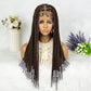 078 20Inches Braided Wigs with Baby Hair #350 Braided Wig Full Lace Box Braids for Black Women African Wig Women's Wig