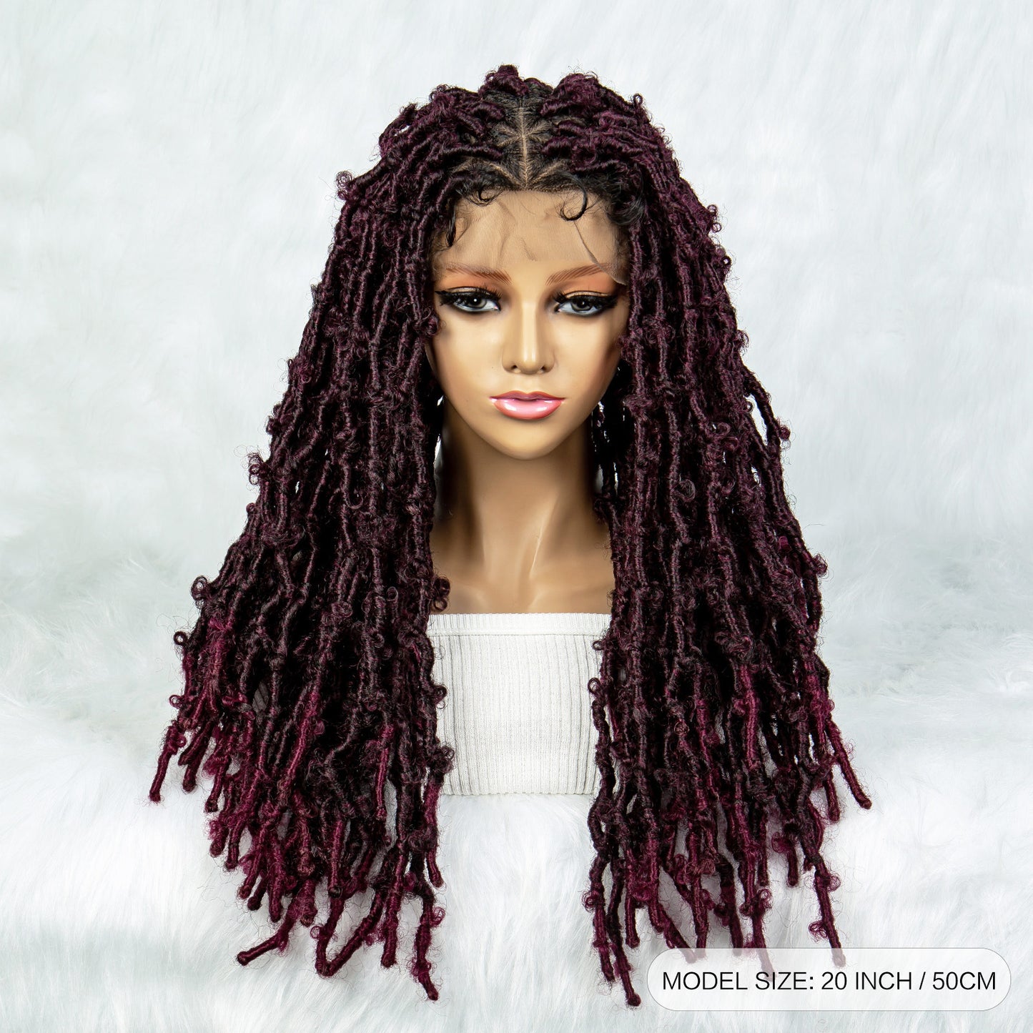 042 Synthetic Full Lace Braided Wig Locs Crochet Natural Braided Hair Artificial Wig Braid Long Curly Black Woman's Wig