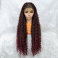 Synthetic Lace Front Wig Braided Wigs Braid African With Baby Hair Braided Lace Front Wigs Water Wave Wigs 32 inches