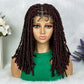 077 Full Lace wig Synthetic Dreadlocks Knotless Braided Wigs  with Baby Hair Lace Frontal Wig for Black Women Medium Bob Locs Crochets Braiding Wigs