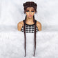 36 Inches Long Box Braids Lace Frontal Wig African Synthetic 2 Braids Wig with Baby Hair for Afro France Women Box Braid Wig