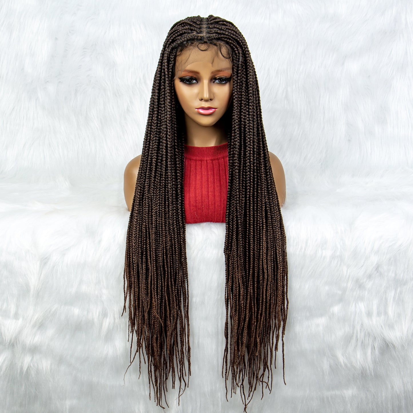 34Inches Long Full Lace Synthetic Knotless Braided Wigs with Baby Hair for Black Women Lace Frontal Cornrow Braiding Wigs Braided Wig for Black Women Daily Use