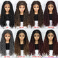 26Inches Lace Front Braided Wigs Synthetic Box Braided Wig Knotless Wig Long Curly Braided Wigs with Baby Hair for African Black Women Daily Use