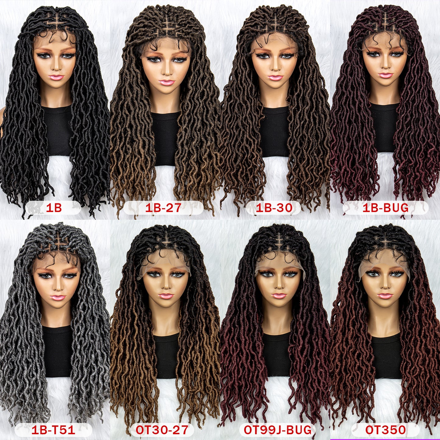 26Inches Lace Front Braided Wigs Synthetic Box Braided Wig Knotless Wig Long Curly Braided Wigs with Baby Hair for African Black Women Daily Use